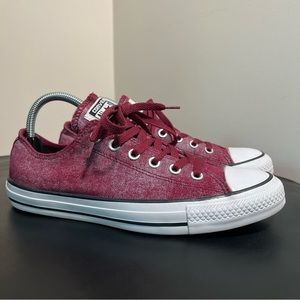 Maroon Iridescent Converse Chuck Taylors, womens size 9, mens size 7